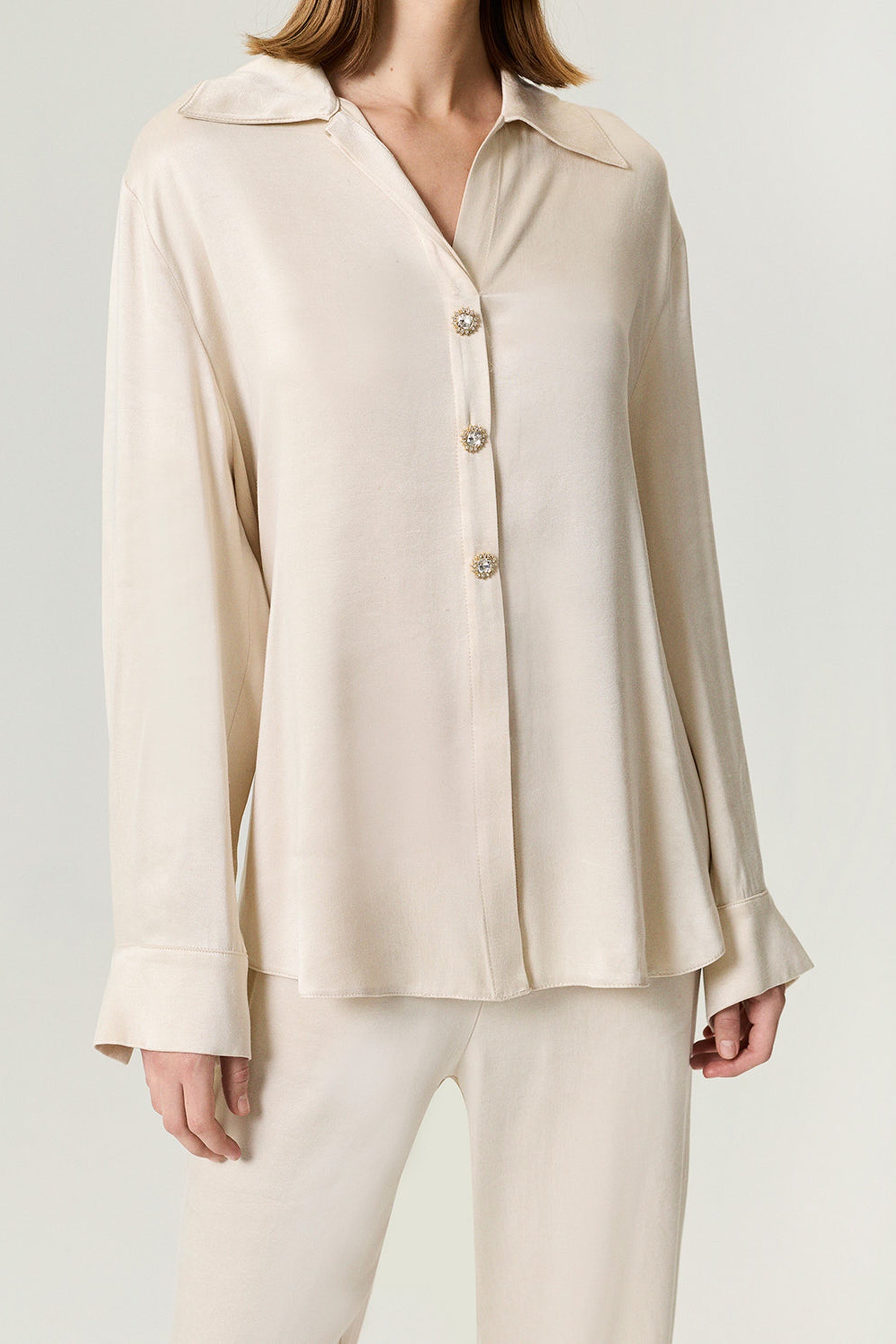 Belted Shirt with Statement Buttons