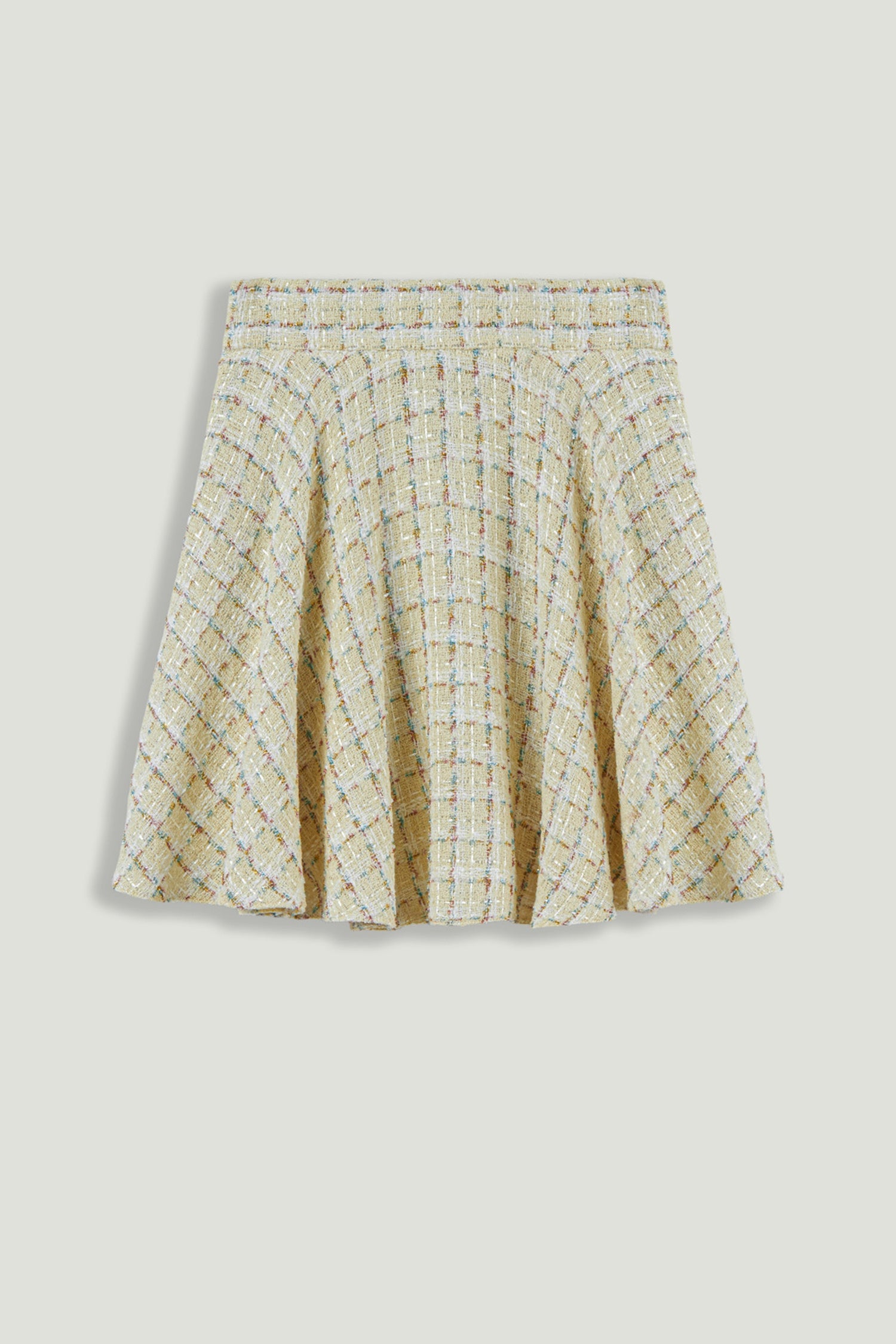 Ruffle Tweed Mini Skirt