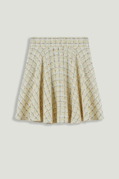 Ruffle Tweed Mini Skirt