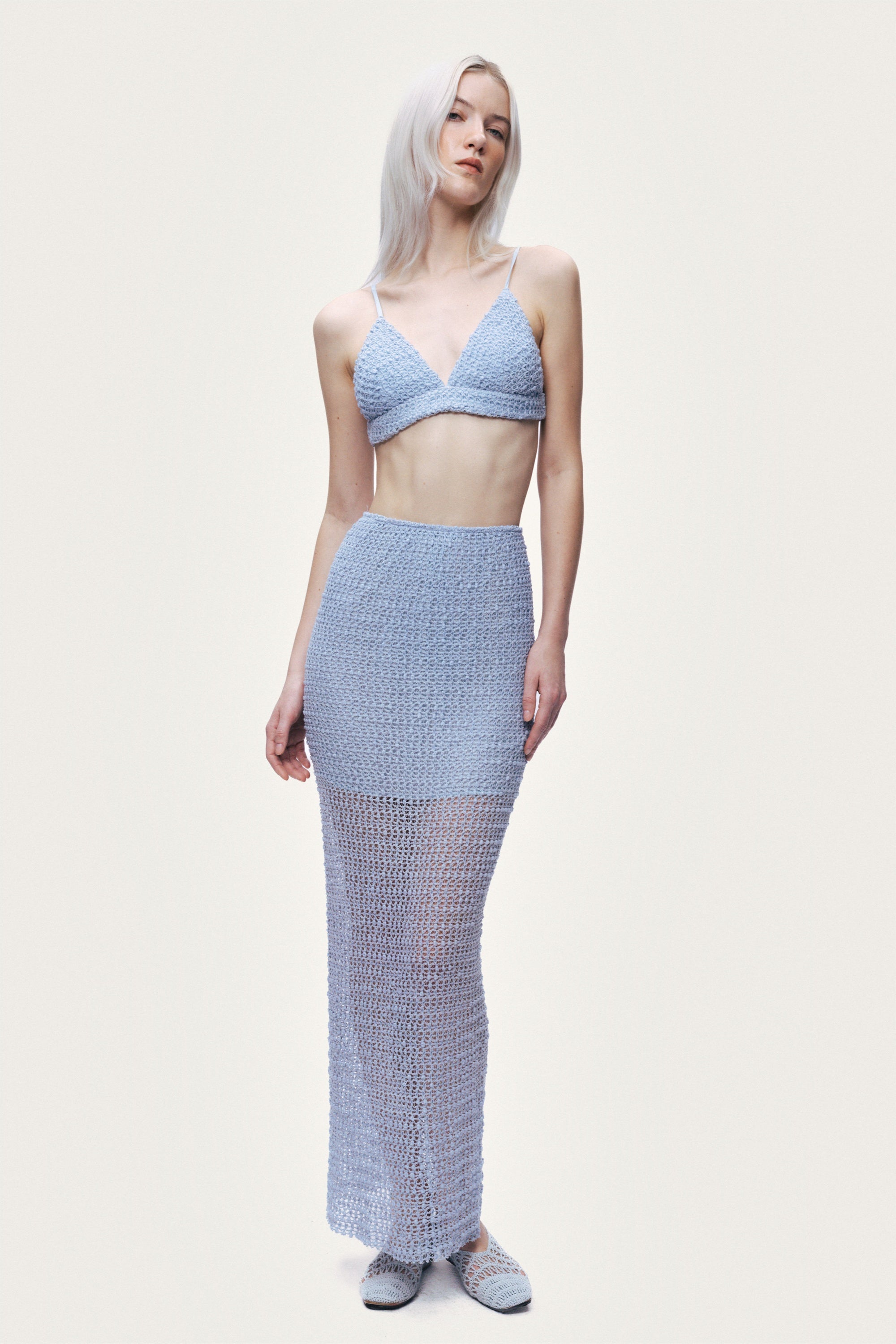 Mesh Detail Maxi Skirt