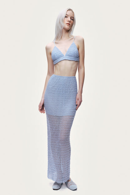 Mesh Detail Maxi Skirt