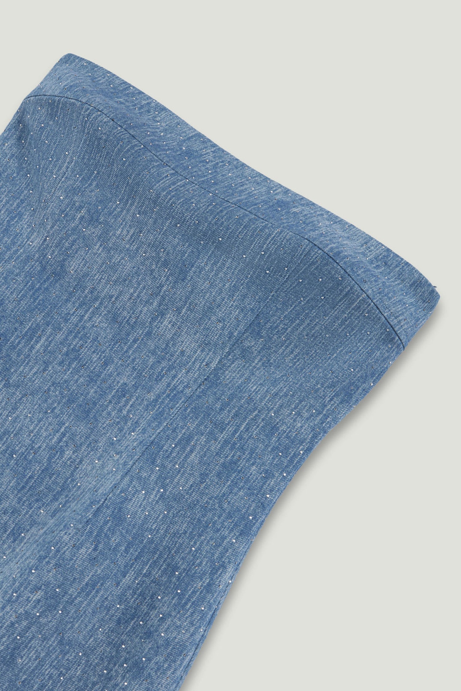 Stone-Detail Strapless Midi Dress