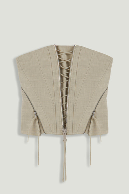 Strapless Lace-Up Bustier