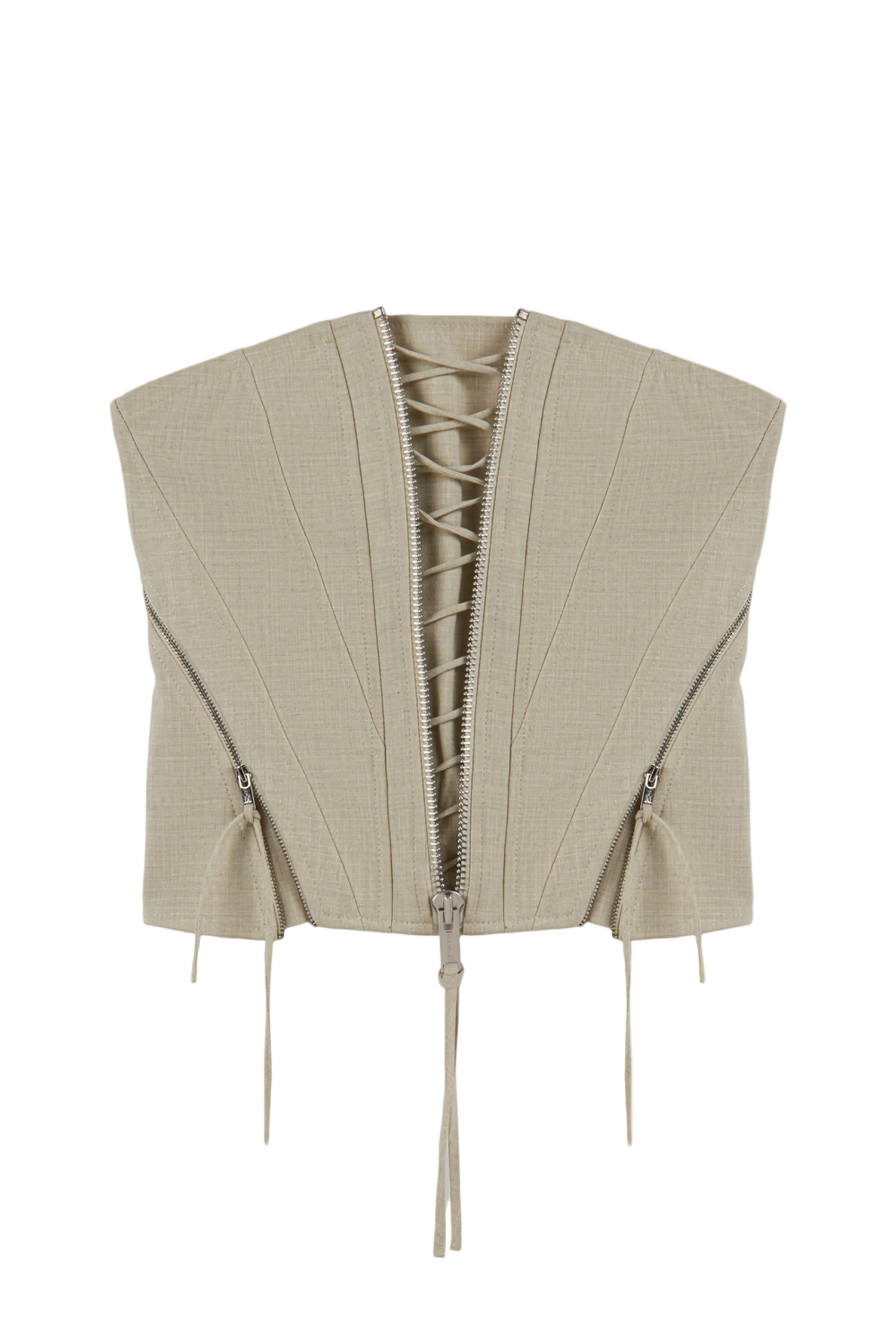 Strapless Lace-Up Bustier