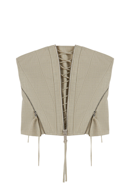 Strapless Lace-Up Bustier