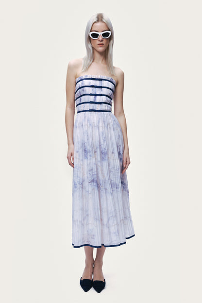 Bow Detail Strapless Midi Dress