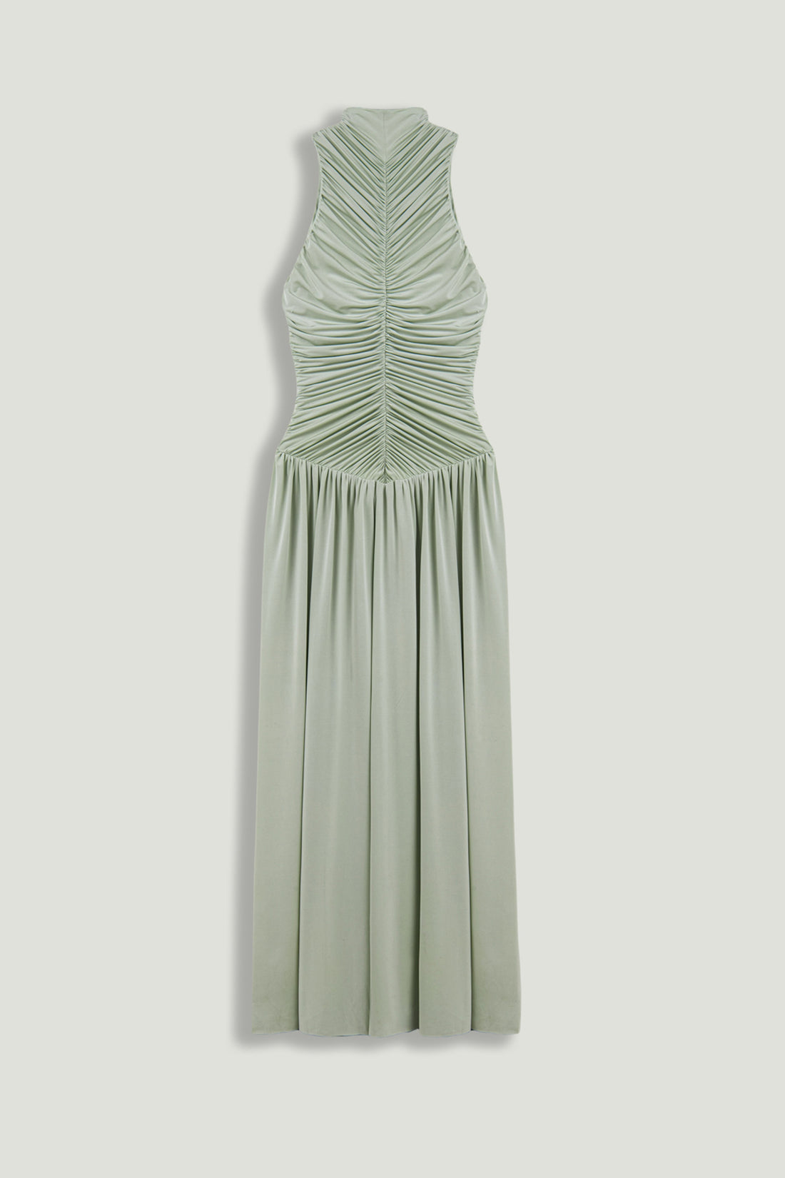 Draped Stand Collar Maxi Dress