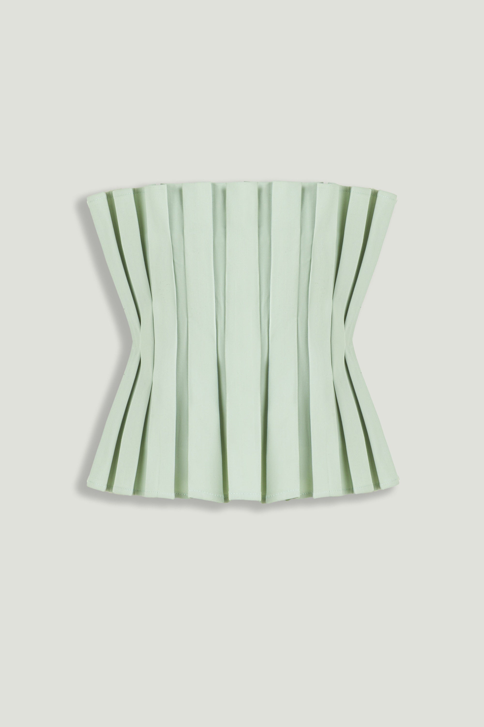 Pleated Strapless Bustier Top