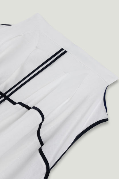 Contrast Trim Asymmetric Hem Skirt