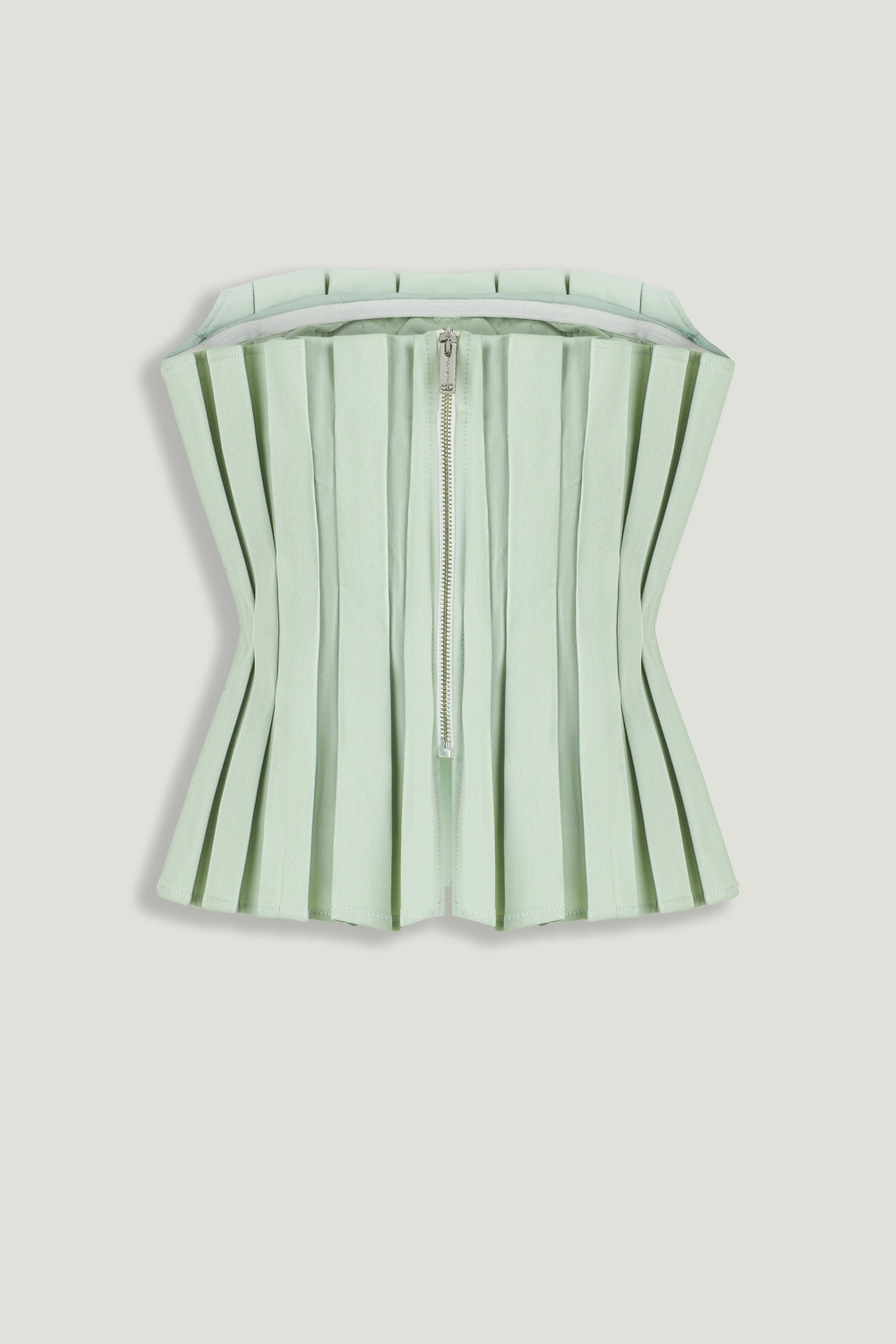 Pleated Strapless Bustier Top