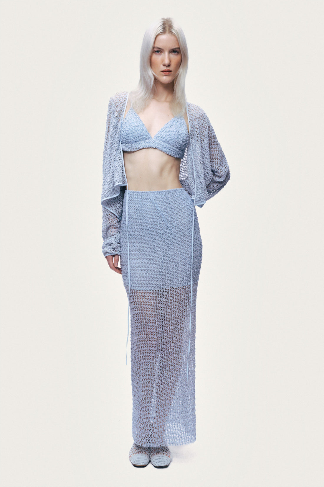 Mesh Detail Maxi Skirt