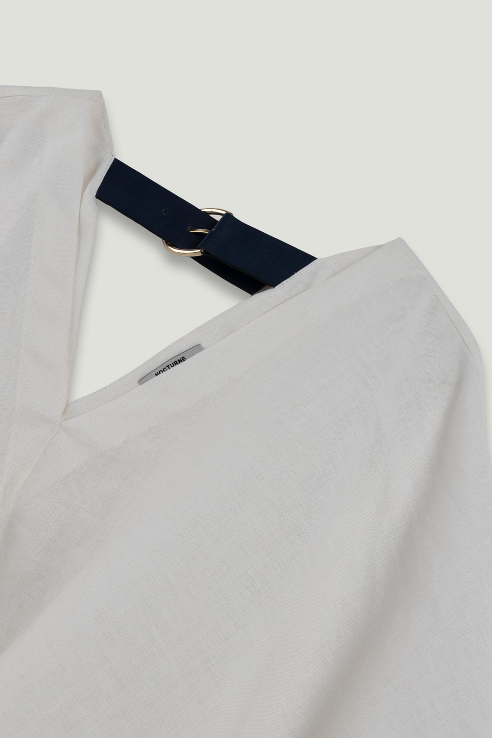 Belt Detail V-Neck Blouse