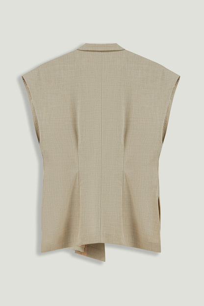 Belted Double-Breasted Vest