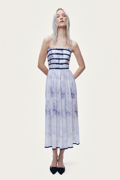 Bow Detail Strapless Midi Dress