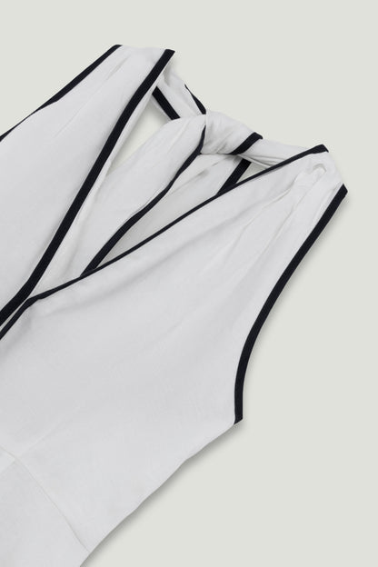 Binding Detail Halterneck Midi Dress