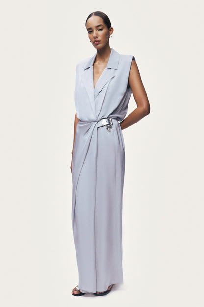 Embellished Belt-Detail Maxi Dress