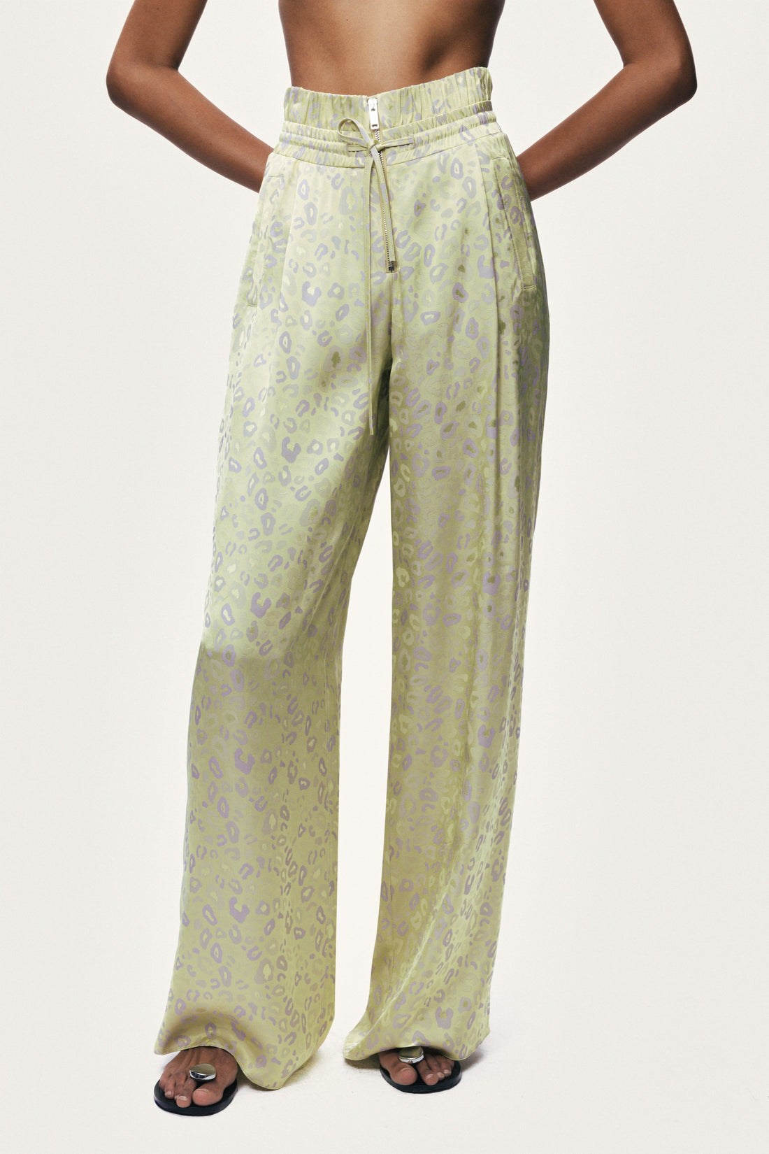 Printed Wide-Leg Trousers