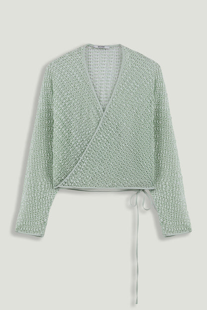 Wrap Mesh Blouse