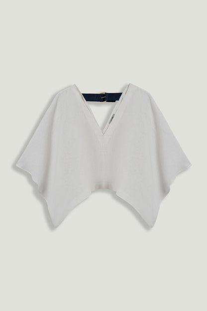 Belt Detail V-Neck Blouse