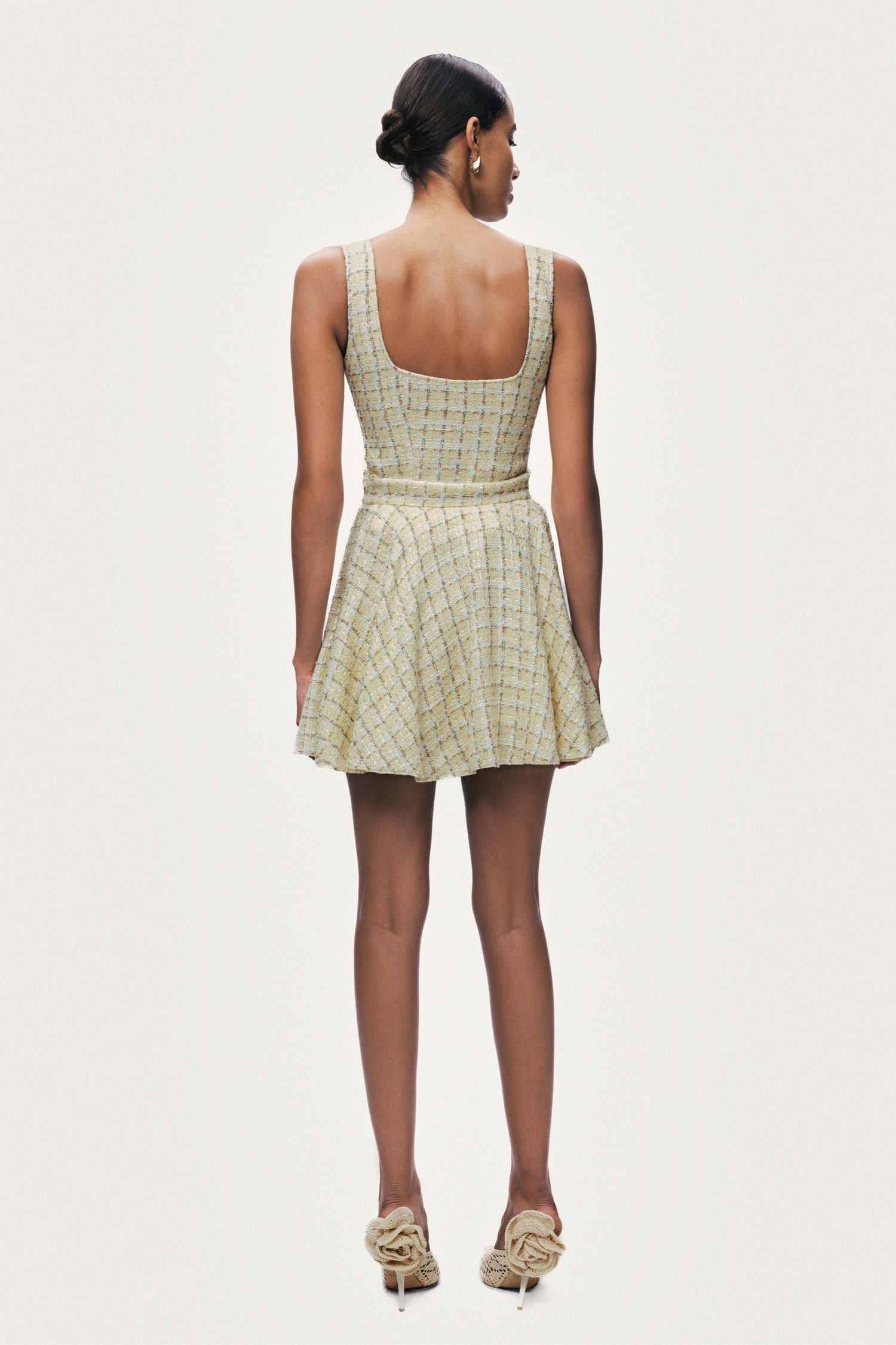 Ruffle Tweed Mini Skirt