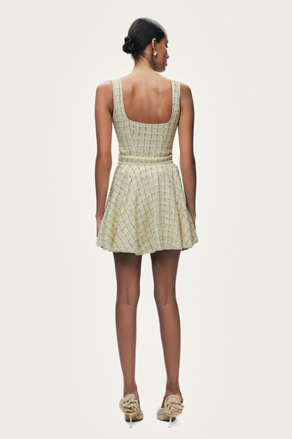 Ruffle Tweed Mini Skirt