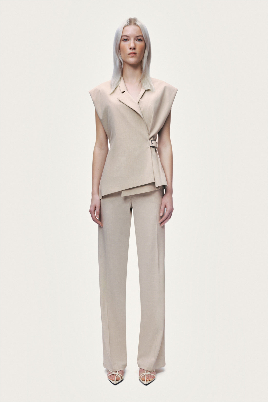 Belted Double-Breasted Vest