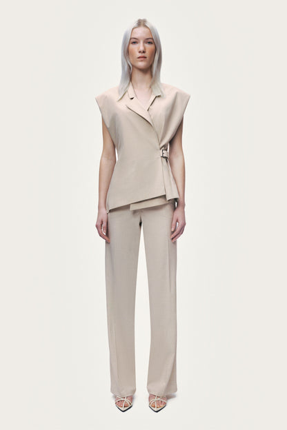 Belted Double-Breasted Vest