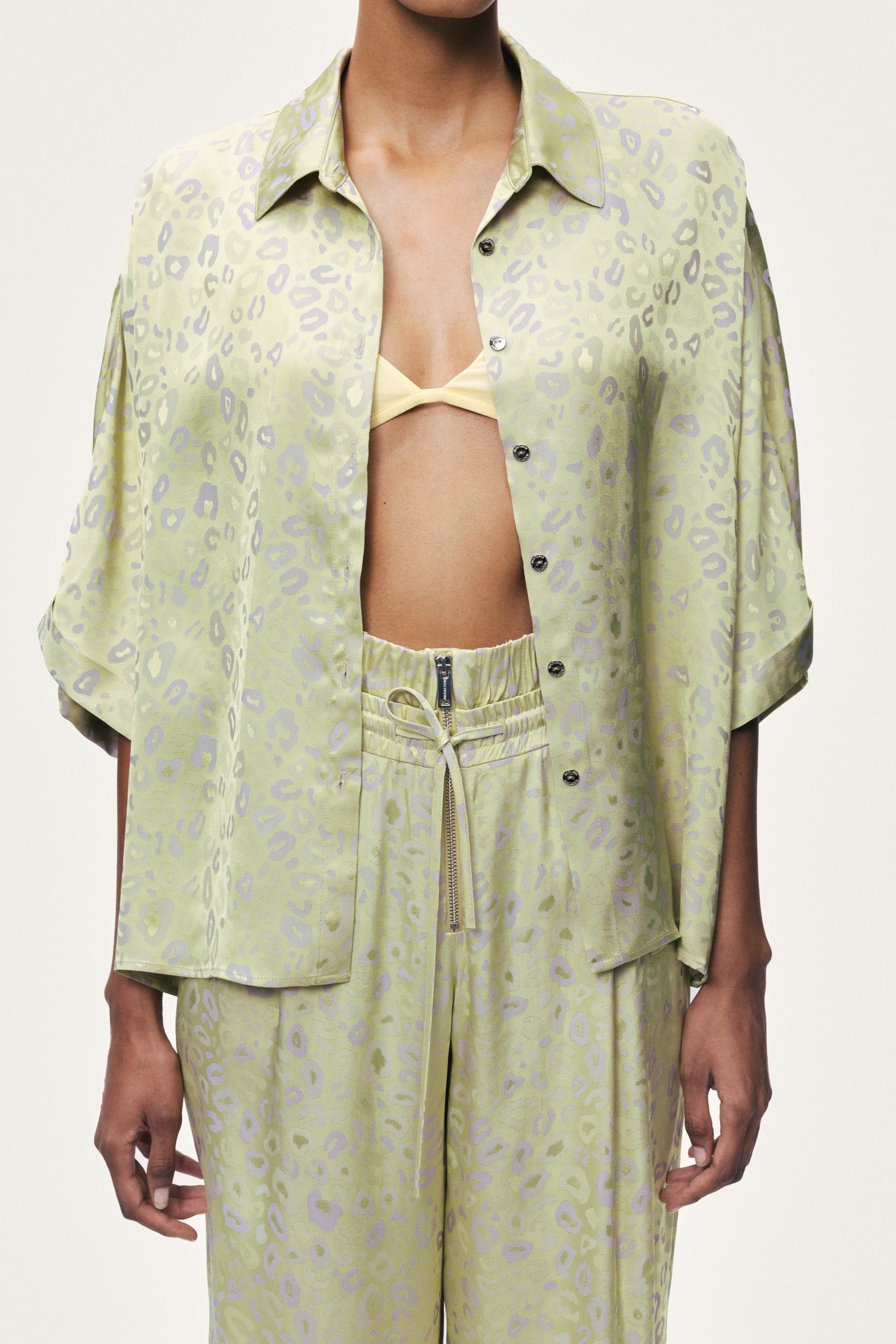Printed Wide-Leg Trousers