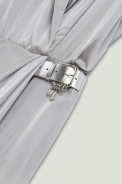 Embellished Belt-Detail Maxi Dress