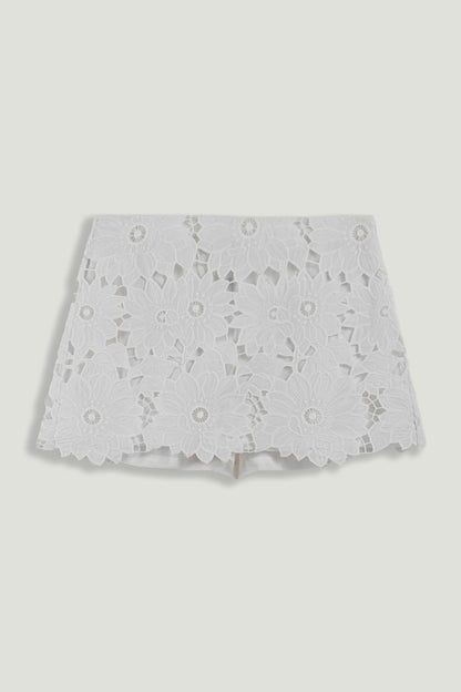 Broderie-Trim Mini Skort