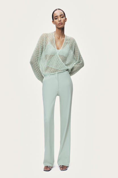 Wrap Mesh Blouse