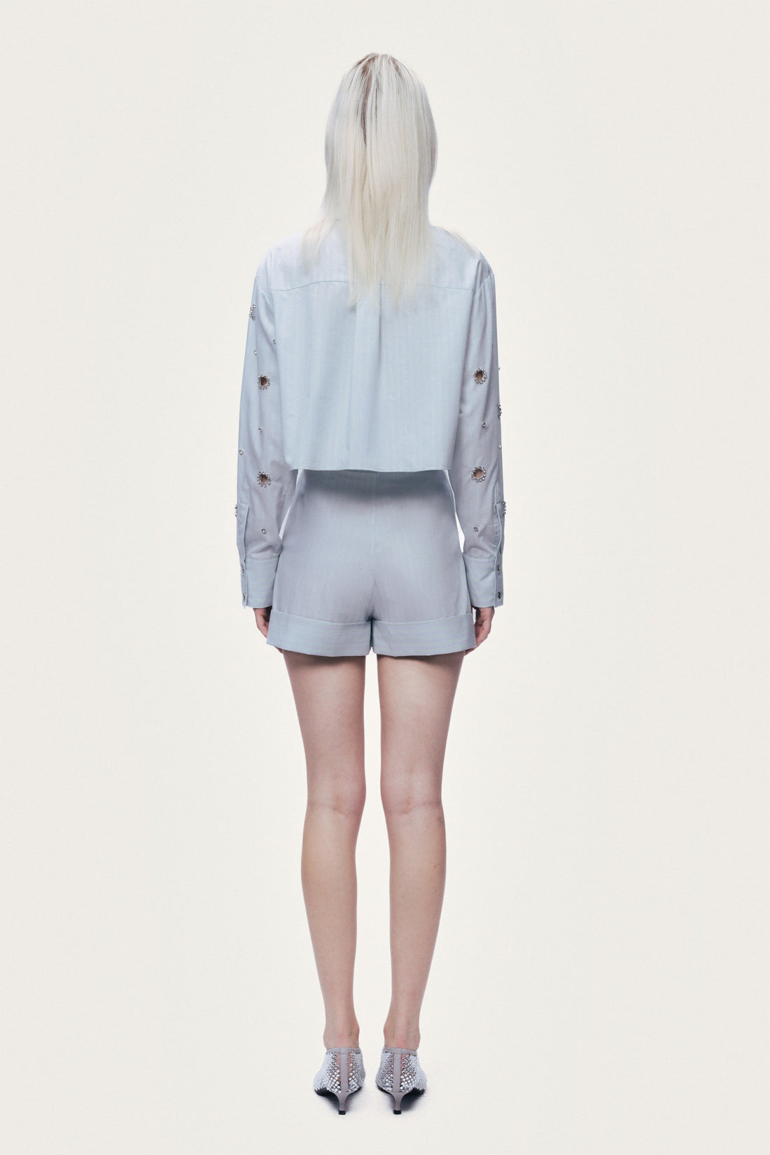 Stone Detail Crop Shirt