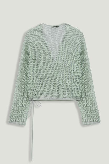 Wrap Mesh Blouse