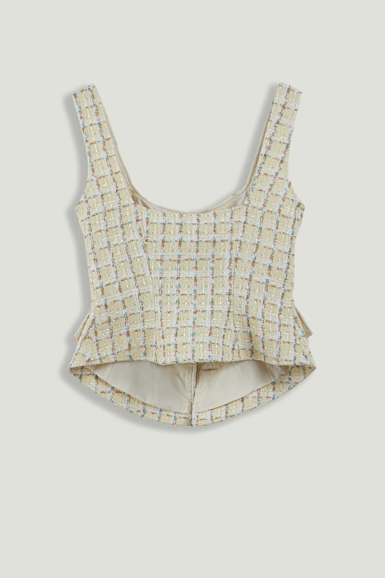 Button Accessory Tweed Bustier