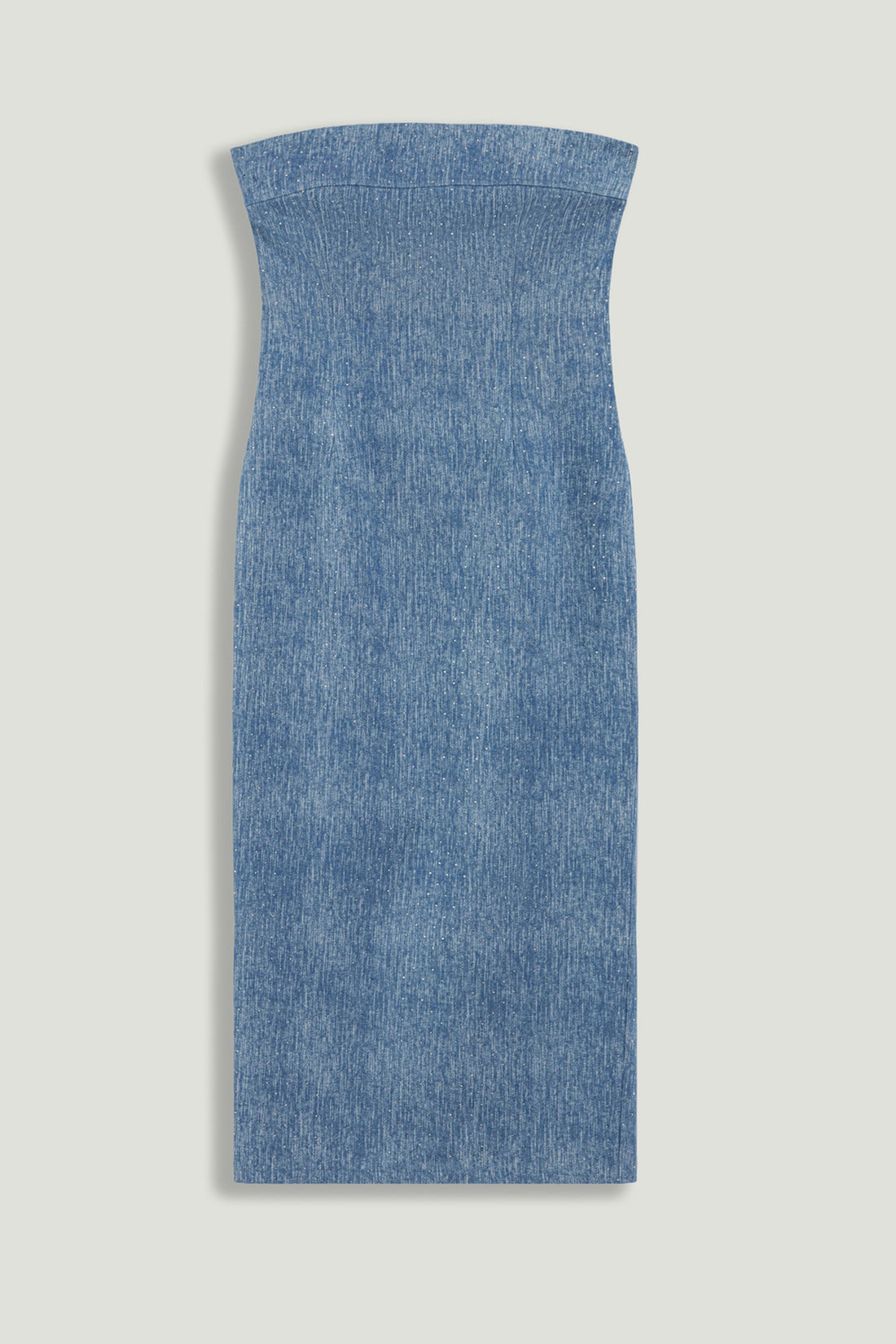 Stone-Detail Strapless Midi Dress