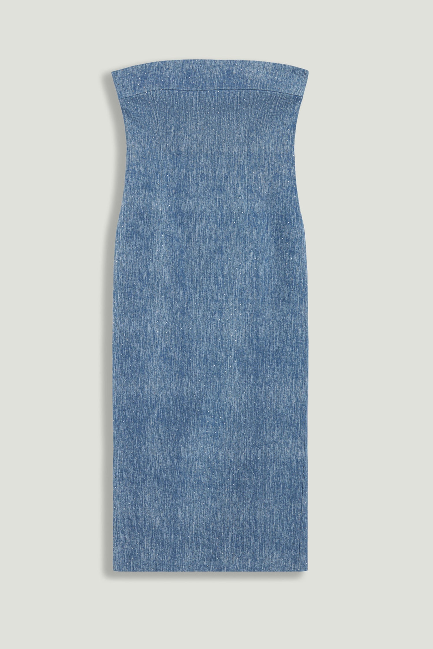 Stone-Detail Strapless Midi Dress