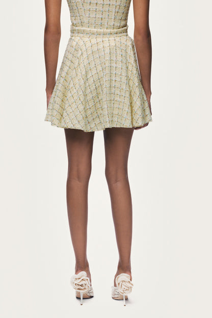 Ruffle Tweed Mini Skirt