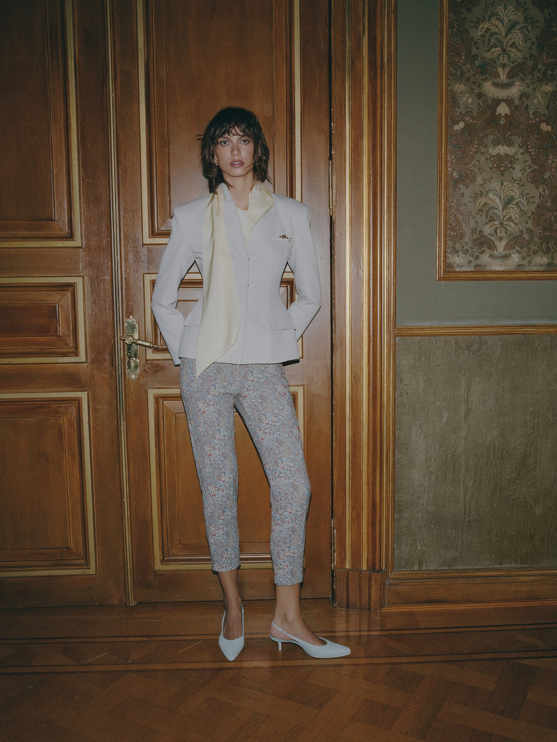 Printed High Waist Trousers