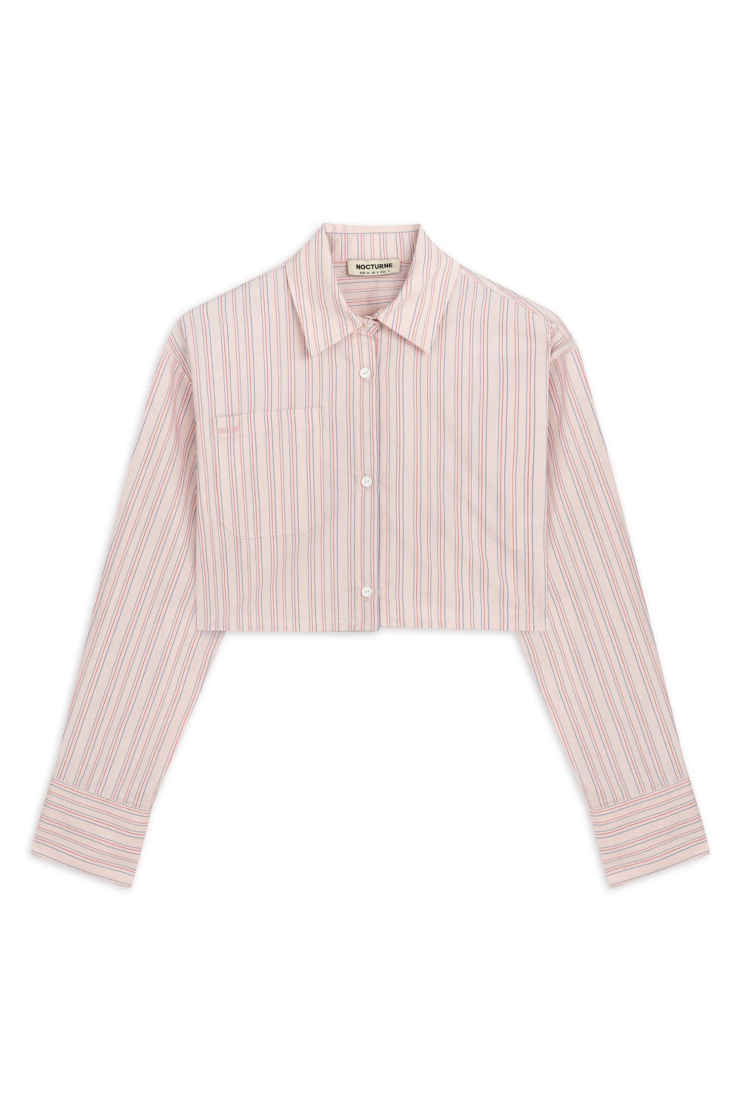 Pink Striped Crop Shirt
