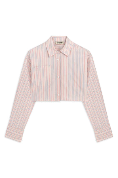 Pink Striped Crop Shirt