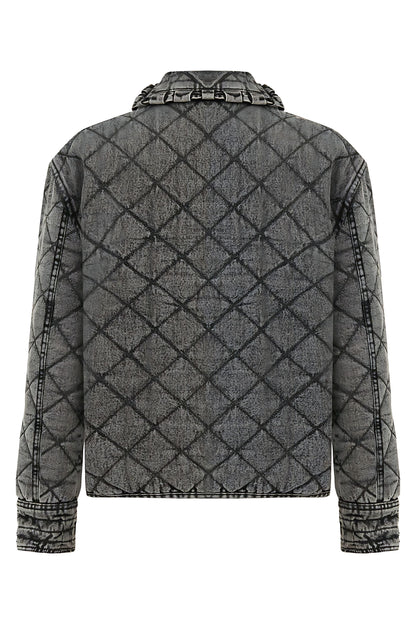 Quilted Stone Embellished Jean Jacket