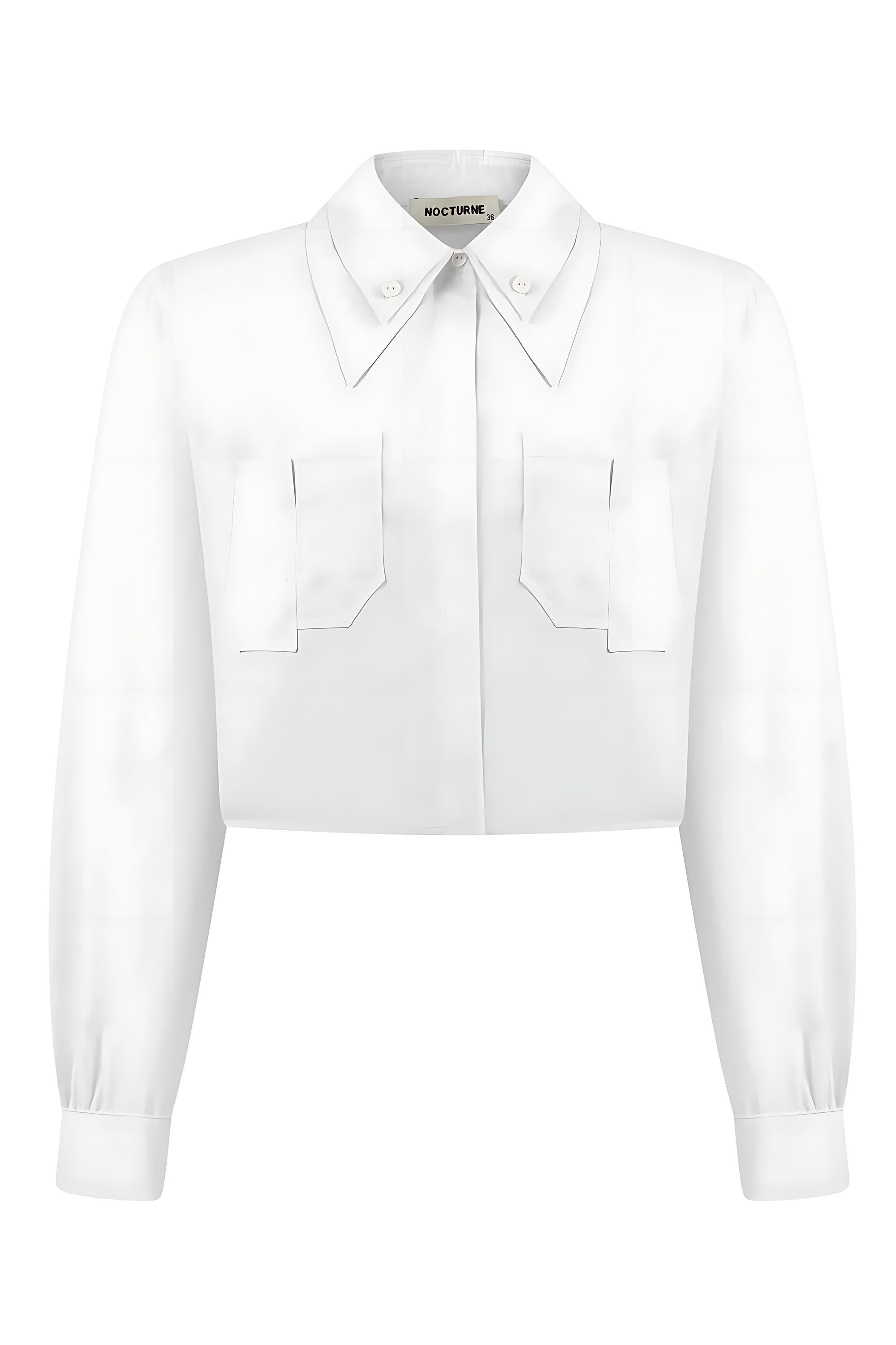 Double Collar Cotton Button-Up Shirt