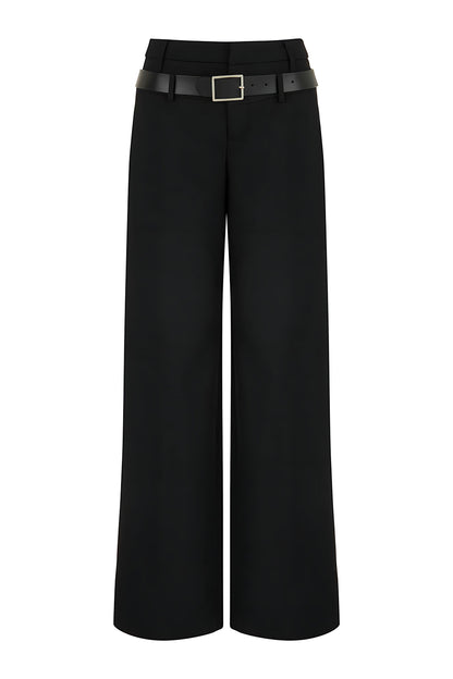 Double Waist Belted Pants