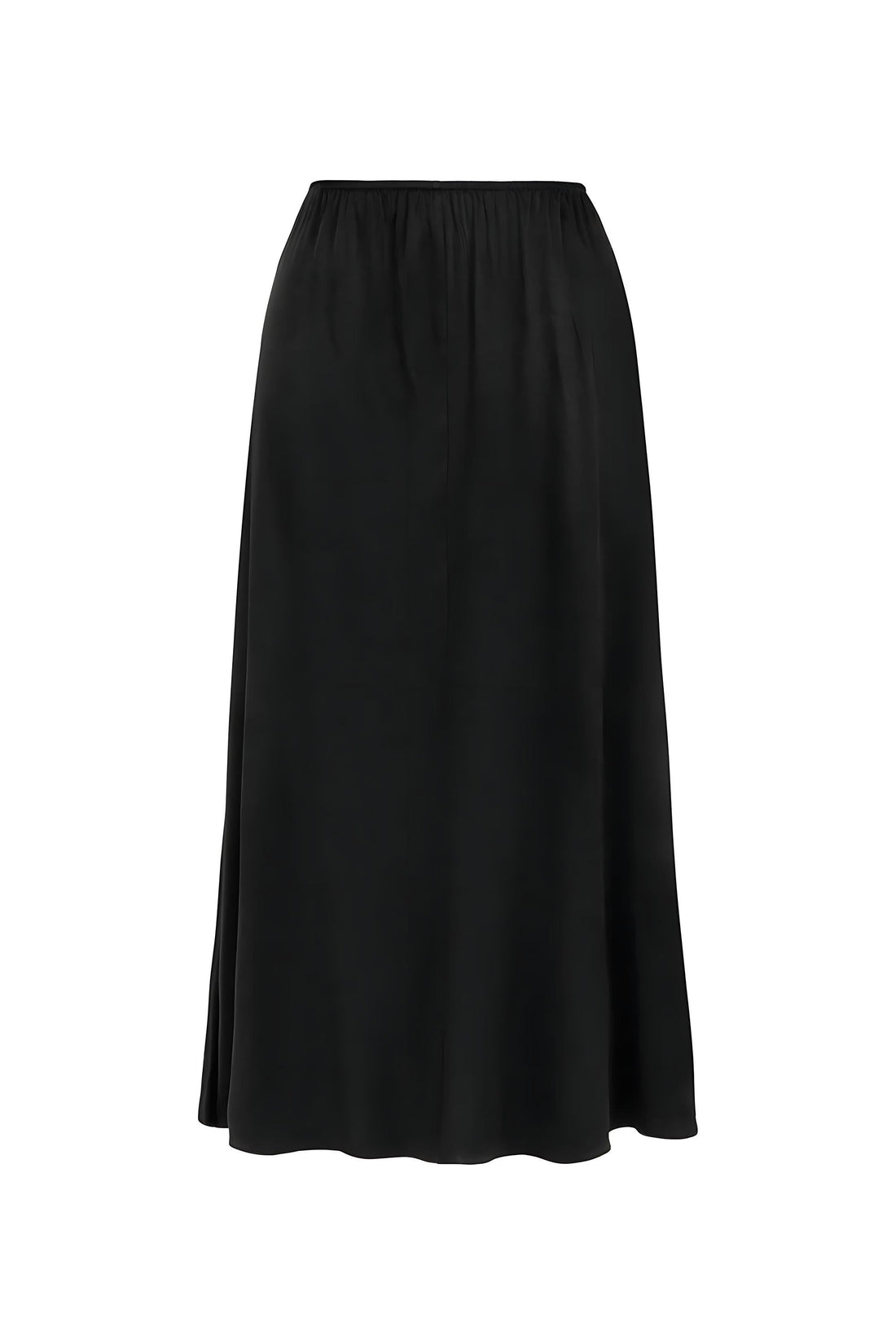 Elastic Waist Midi Skirt